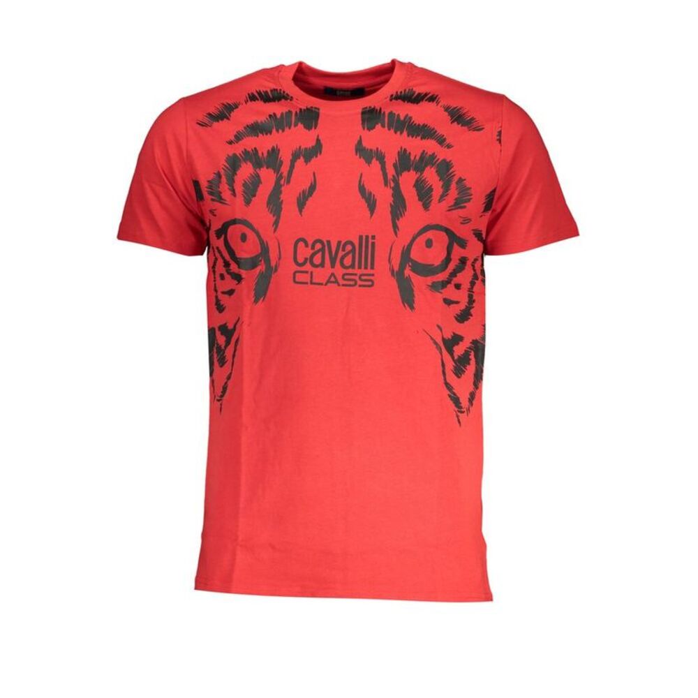 Cavalli Class Rosso Cotton Men Men's T-Shirt